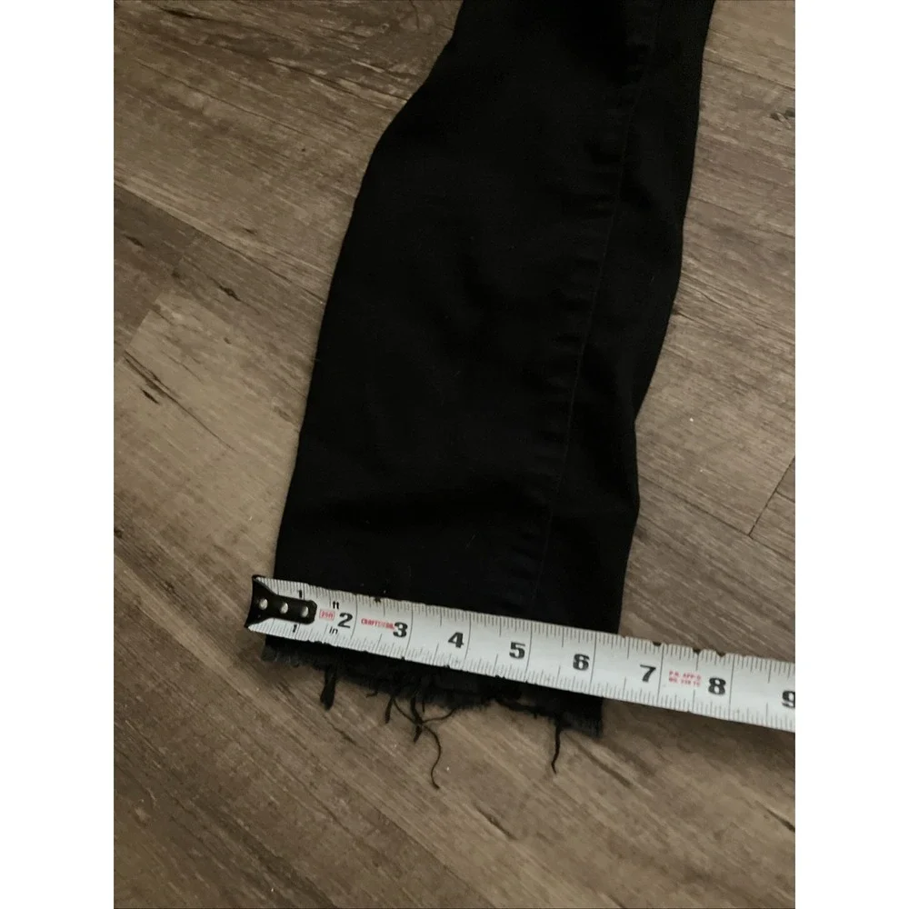 Abercrombie & Fitch Denim Bib Overalls Women's Size 27 4 Raw Hem Black Cute!